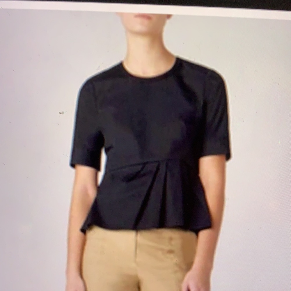 Veronica Beard Black Peplum Blouse